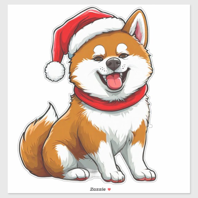Adorable Christmas Dog Aufkleber (Blatt)