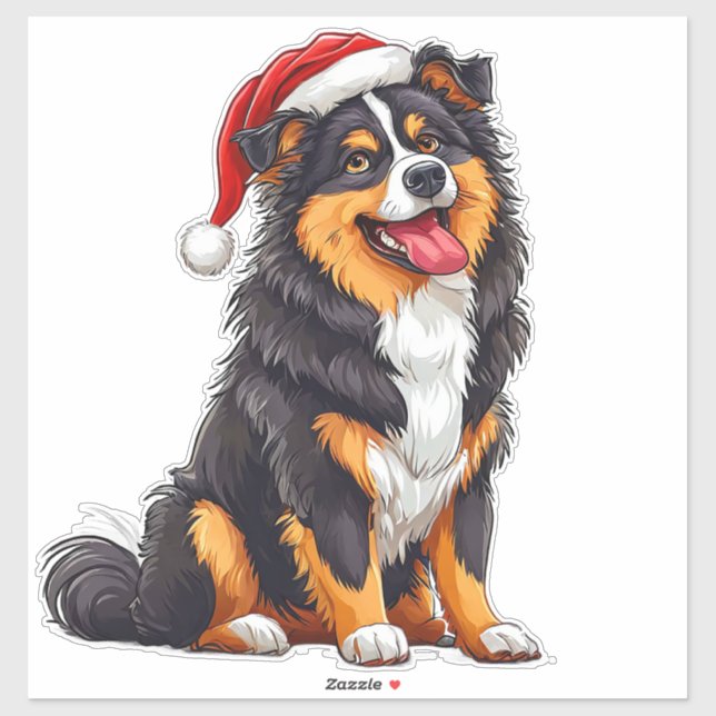 Adorable Christmas Dog Aufkleber (Blatt)