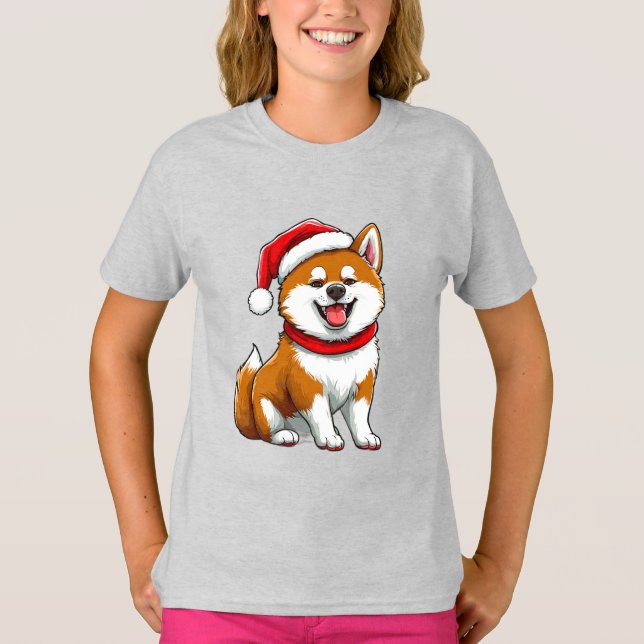 Adorable Christmas Dog T-Shirt (Vorderseite)