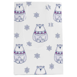 Adorable Christmas Gift Bags with Polar Bears Mittlere Geschenktüte