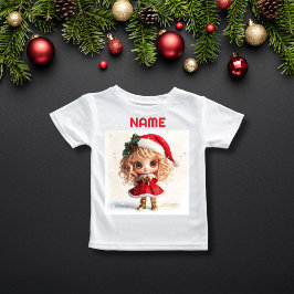 Adorable Christmas Girl mit Holly-Hat-INDIVIDUELLE T-Shirt