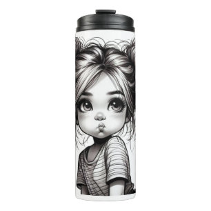 Adorable Christmas Girl mit Pout - Niedliches Gesc Thermosbecher