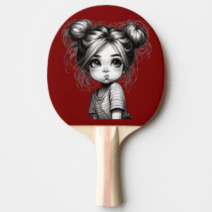 Adorable Christmas Girl mit Pout - Niedliches Gesc Tischtennis Schläger