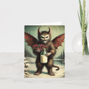 Adorable Christmas Horror Kitty Fairy Karte