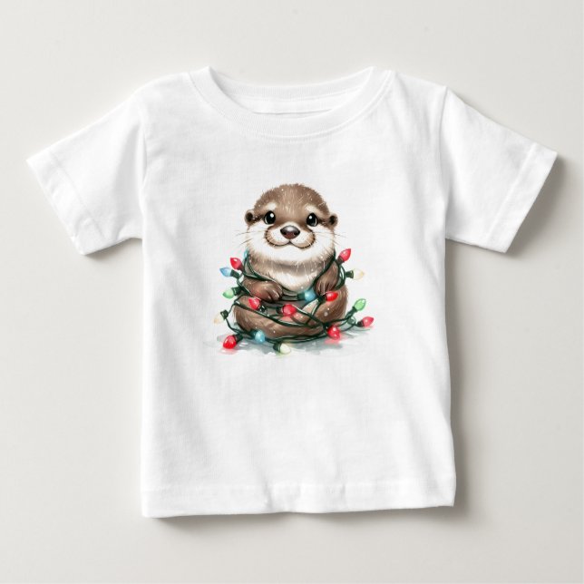Adorable Christmas Otter Baby T-shirt (Vorderseite)