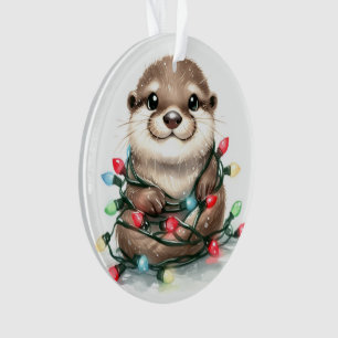 Adorable Christmas Otter Ornament