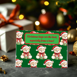 Adorable Christmas Teddy Bär Feiertagskarte