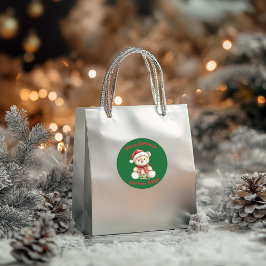 Adorable Christmas Teddy Bär Runder Aufkleber