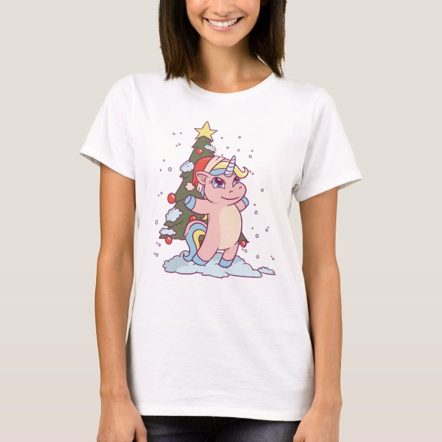 Adorable Christmas Unicorn T-Shirt (Vorderseite)