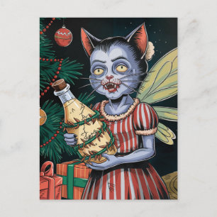 Adorable Christmas Vampire Fairy Postkarte