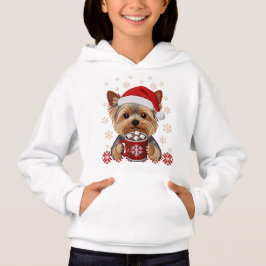 Adorable Christmas Yorkshire Terrier Hoodie