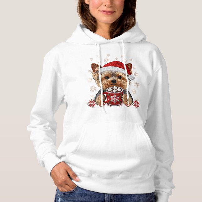 Adorable Christmas Yorkshire Terrier Hoodie (Vorderseite)