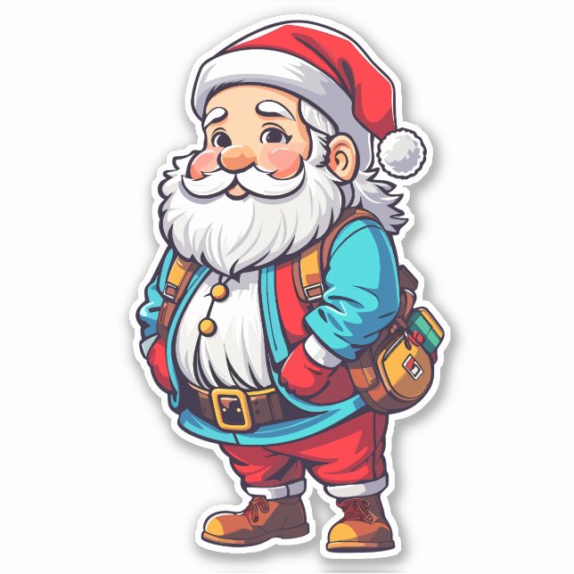 Adorable Chubby Santa Aufkleber (Vorderseite)