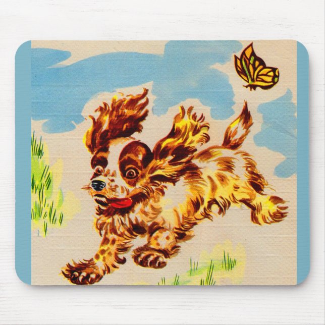 Adorable Cocker Spaniel Welpe auf dem Lauf Mousepad (Vorne)
