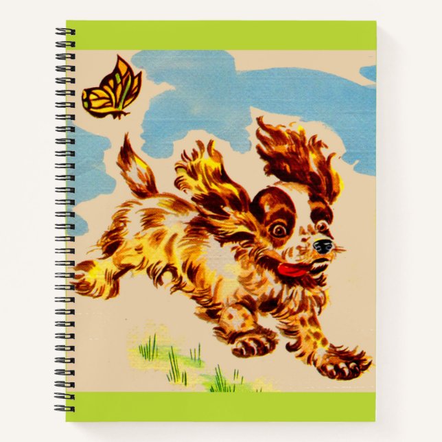 Adorable Cocker Spaniel Welpe auf dem Lauf Notizbuch (Vorderseite)