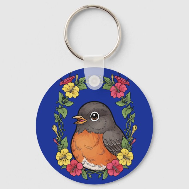 Adorable Connecticut Bird With Mirabilis Schlüsselanhänger (Vorderseite)