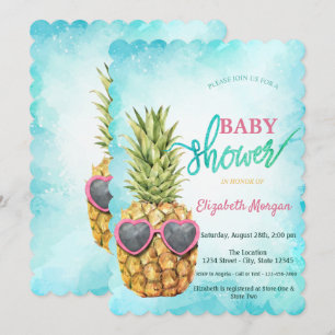Adorable Coole Ananas Tropical Baby Dusche Einladung