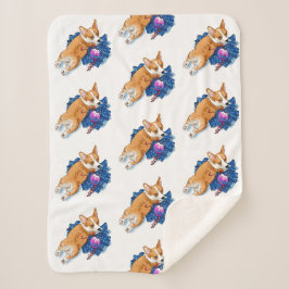 Adorable Corgi Welpen Weihnachten Sherpadecke