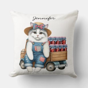 Adorable Country Cat Throw Kissen