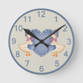 Adorable Country Goose Clock Runde Wanduhr
