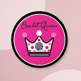 Adorable Crochet Queen Gift Button
