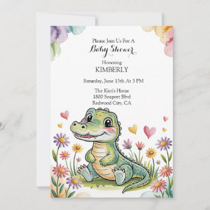 Adorable Crocodile Baby Dusche Einladung