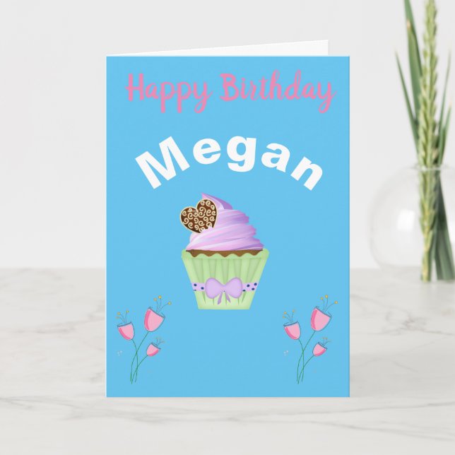 ADORABLE CUPCAKE CUSTOM GEBURTSTAG KARTE (Vorderseite)