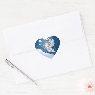 Adorable Cupid Valentine’s Day Herz-Aufkleber
