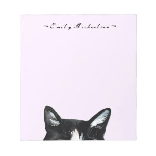 Adorable Curious Peeking Cat and Add Name Notizblock