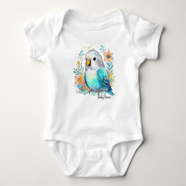 Adorable Custom Baby Budgie Bodysuit Strampler (Vorderseite)
