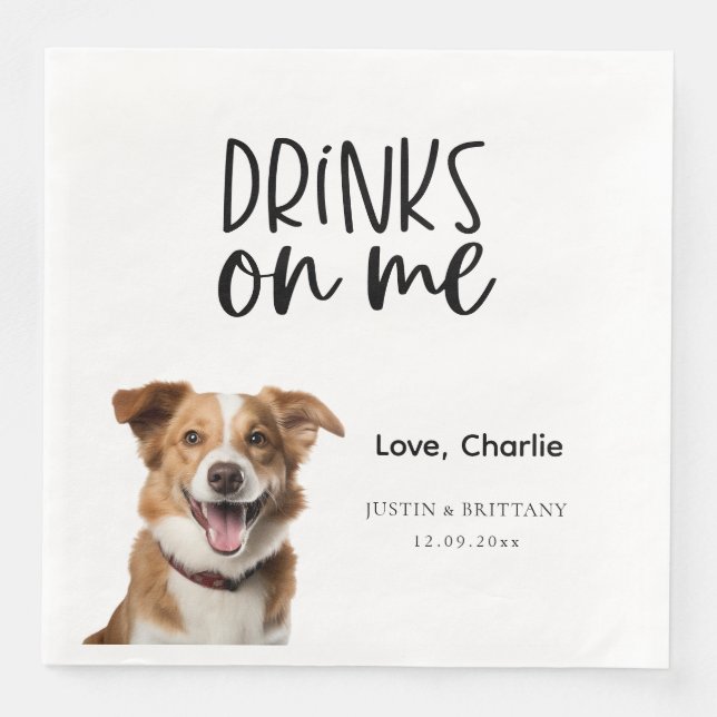 Adorable Custom Pet Wedding Serviette (Vorderseite)