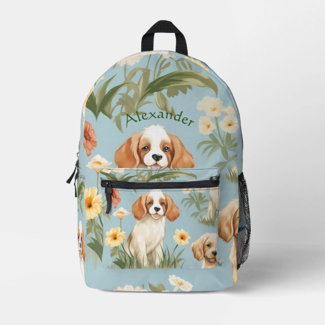 Adorable Custom Puppy Bedruckter Rucksack (Vorderseite)