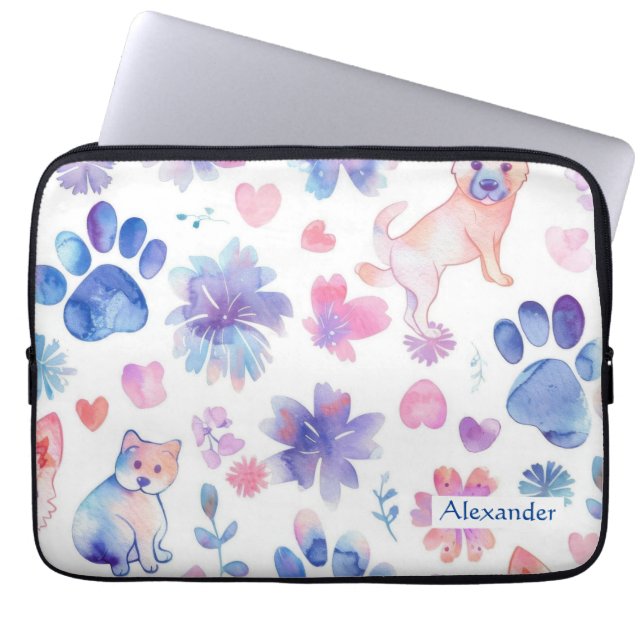 Adorable Custom Puppy Laptopschutzhülle (Vorderseite)