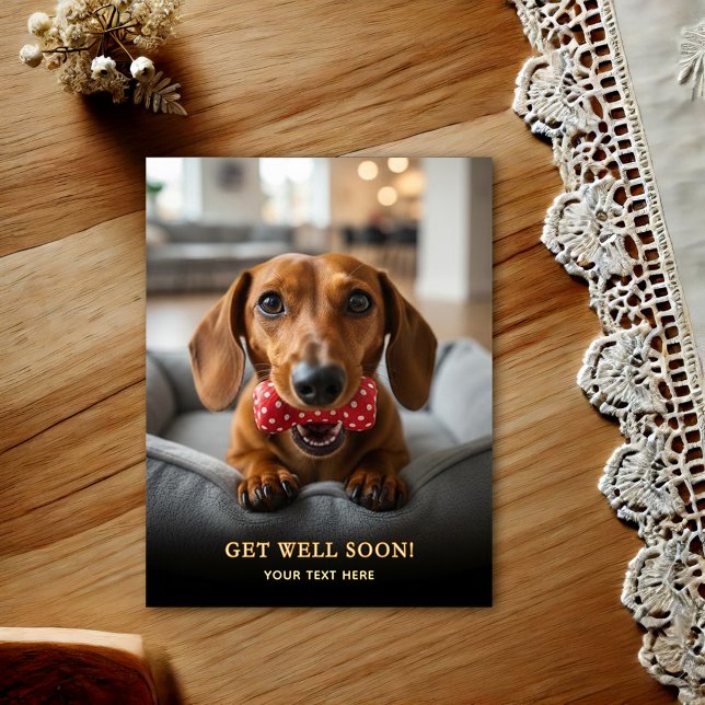 Adorable Dachshund Get Well Postcard  Postkarte (Von Creator hochgeladen)