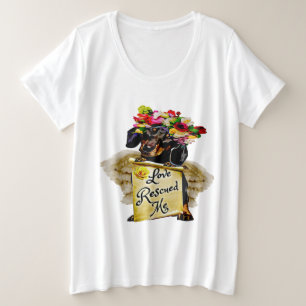 Adorable Dackel Angel Wings Liebe rettet mich Große Größe T-Shirt