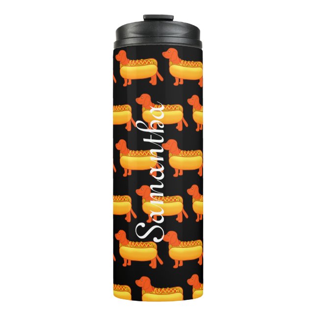 Adorable Dackel Hot Dog Thermosbecher (Vorderseite)