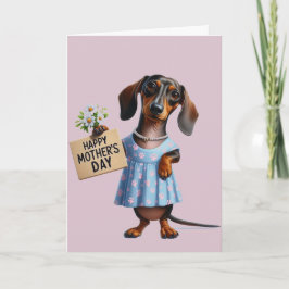 Adorable Dackel Muttertag Karte