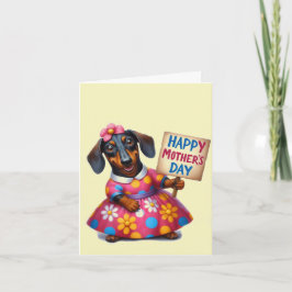 Adorable Dackel Muttertag Karte