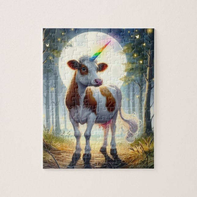 Adorable Dairy Kuh Unicorn Puzzle (Vertikal)