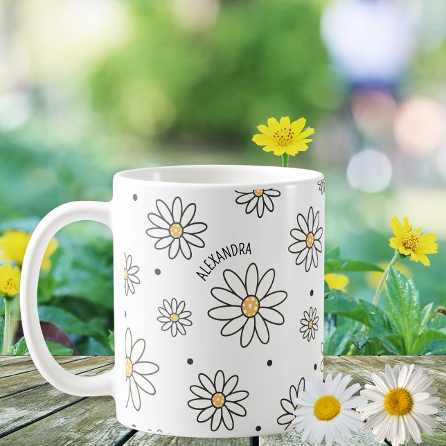 Adorable Daisis and Dots Individuelle Name Kaffeetasse (Von Creator hochgeladen)