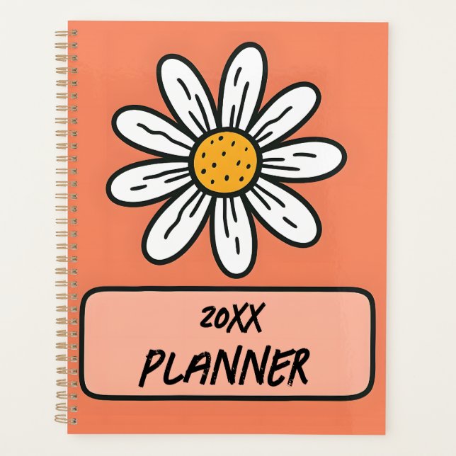Adorable Daisy Gemustert | Personalisierter Jahres Planer (Vorderseite)