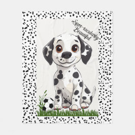 Adorable Dalmatian Puppy Football Art Fleecedecke