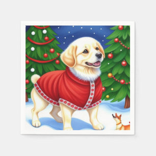 Adorable Decorative Holiday Dog Serviette