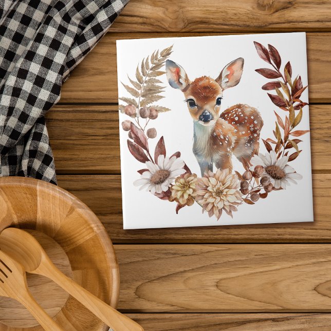 Adorable Deer Faer Autumn Kreath Fliese (Von Creator hochgeladen)