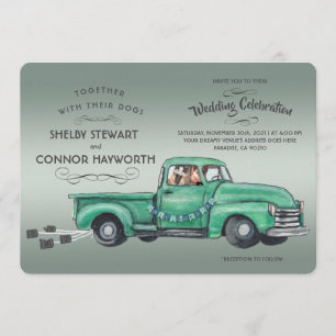 Adorable Deutscher Hirte im Vintagen Lieferwagen T Einladung