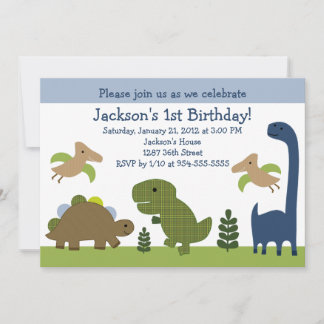 Adorable Dino/Dinosaurier Einladung zum Geburtstag