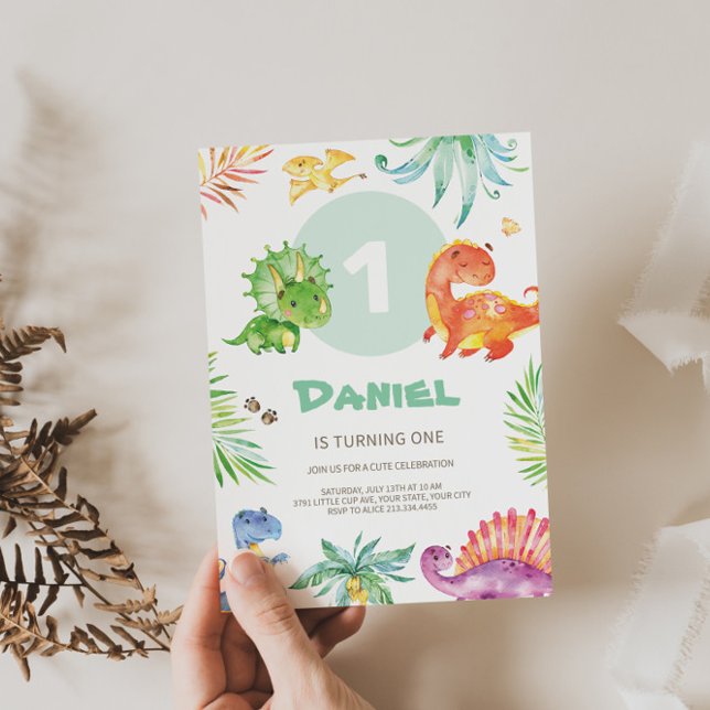 Adorable Dino Themengeburt Einladung (Von Creator hochgeladen)