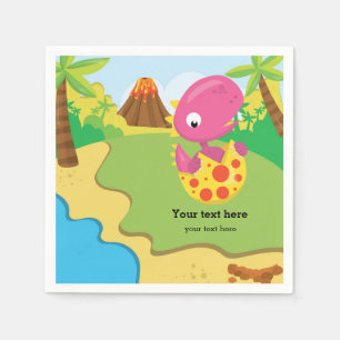 Adorable Dinosaurier Serviette
