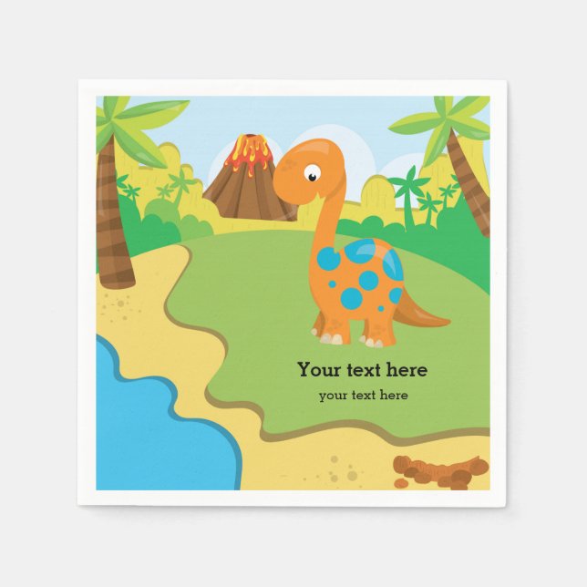 Adorable Dinosaurier Serviette (Vorderseite)