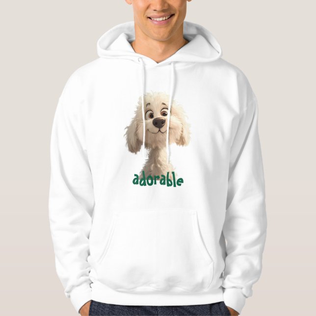 Adorable Dog Illustration Hoodie - Ideal für Haust (Vorderseite)